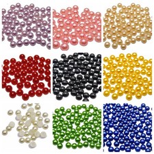 400 Acrylic FlatBack Half Pearl Bead Flat Back 8mm Scrapbook Craft Colour Choice