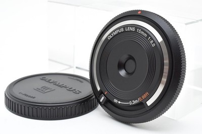 OLYMPUS LENS 15mm F/8 Black BCL-1580 Body Cap Lens [Exc+++] from Japan #797