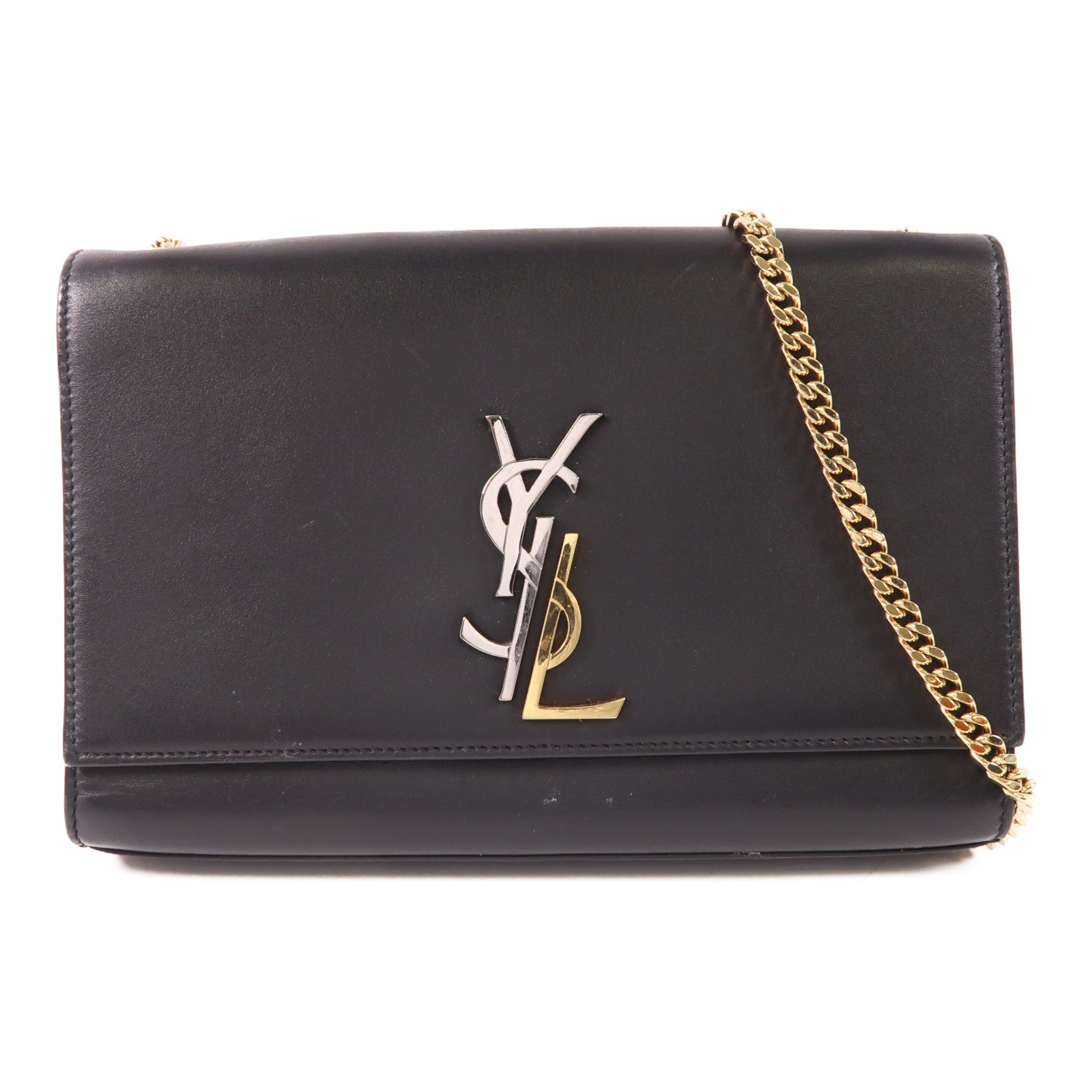 Borsa a tracolla SAINT LAURENT YSL GHW catena pelle di vitello nera