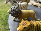 Vintage Lot Of 5 Plastic Zoo Animals Lion Giraffe Zebra Tiger Camel Vintage 1987 — photo 2