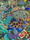 2+LBS Blue craft JUNK SCRAP Jewelry Lot Harvest Salvage RHINESTONE — photo 2