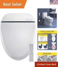 Electric Bidet Toilet Seat 102S-W: Heated with Unlimited Warm Water Remote