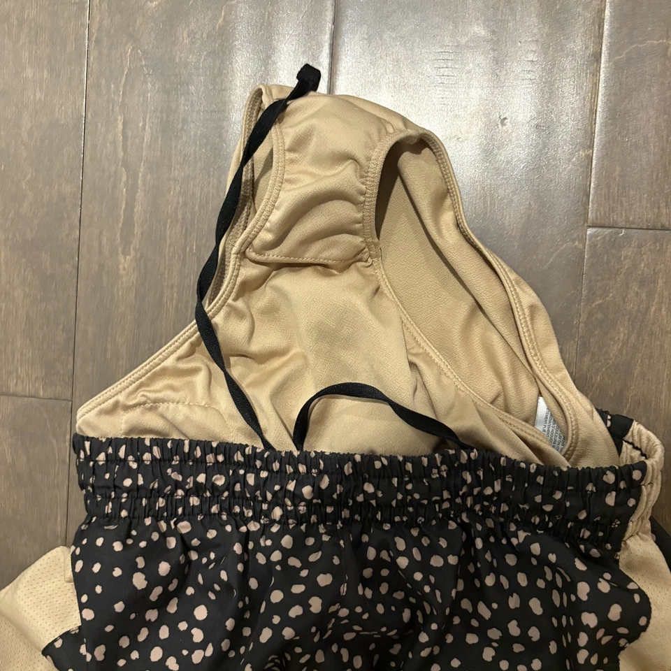 Nike Dri-FIT Tempo Running Shorts Girls Large Black Tan Dot Lightweight Athletic - Image 3 of 4