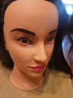 Cosmetology Training Styling Female Mannequin Head 18" Dark Brown Hair Makeup — photo 7
