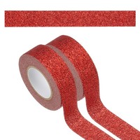 2 Rollen Glitzerpapier Washi Tape, Washi Dekoband FüR Bastelarbeiten, Rot