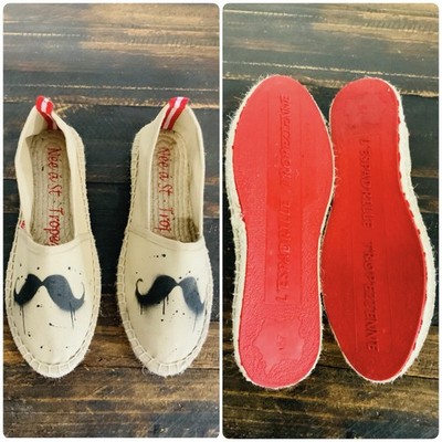 L Espadrille Tropezienne Bandana/ Espadrille Flats Made in France Sz 37/US 6.5/7