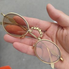 Unisex Vintage Copper Oval Eyeglasses Carved Dragon Bridge Retro Shades Eyewear