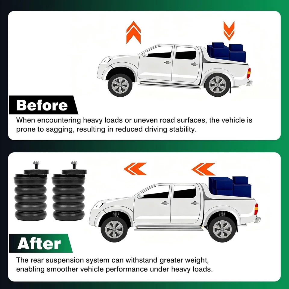 Muelle auxiliar de suspensión neumática SSR-108-47 2 piezas para Ford F-150 Heritage 1999-2008 Foto 3 de 4