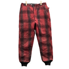 VTG Woolrich Hunting Pants Men's 34x28 Cuff Wool Buffalo Plaid Outdoor Knickers