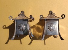 Sterling silver Salt And Pepper Shakers In the form Of pagodas by K.Uyeda