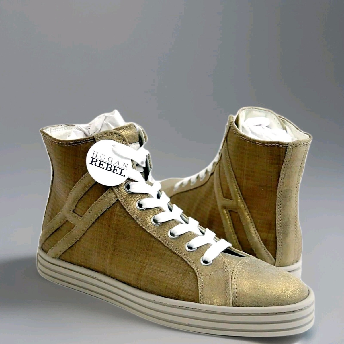 スニーカー Hogan Rebel Sneaker Hogan Sneakers Rebel High Top Low Polacco Fabric/Cowhide