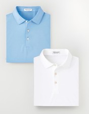 New Peter Millar Mens Solid Performance Jersey Polo Golf Shirt - Authentic
