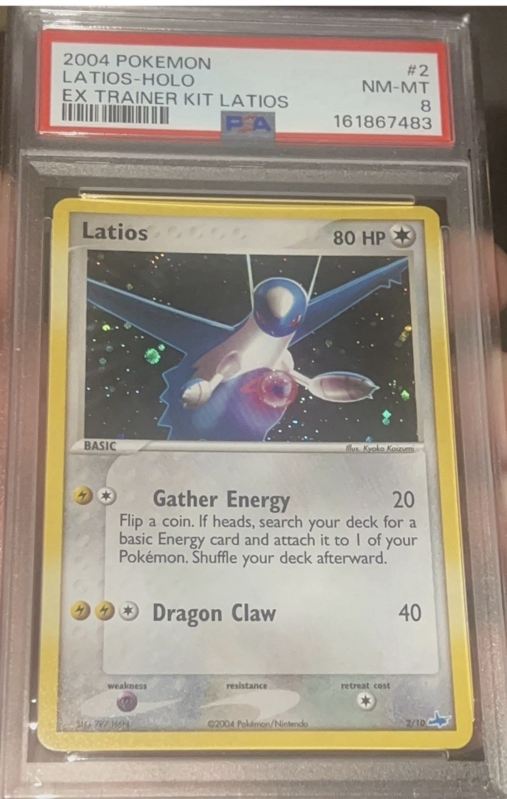 Latios 2/10 EX Trainer Kit 1: Cosmos Holo ✨ PSA 8 ✨ LOW POP ✨ NEW CERT ✨