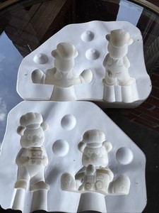 Ceramic Slip Casting Mold, Vintage 1996 By Clay Magic Inc, Bear With Trains