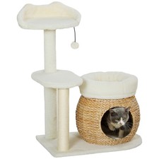 31" Cat Tree Tower with Scratching Posts, Condo, Beds  Toy Ball for Indoor Cats