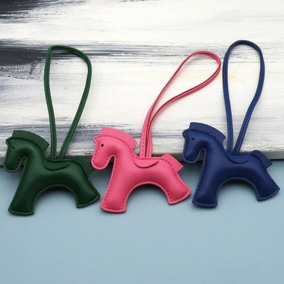 Fashion PU Leather Mini Pony Pendant Bag Accessories Car Pendant Birthday Gift