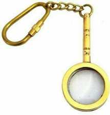 Vintage Brass Magnifying Key-ring Lot Of 5 Key-chain Collectible For Gift