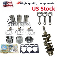Overhaul Rebuild Kit+3x Connecting Rod+crankshaft For Kubota D1305 D1305b Engine
