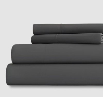 Ienjoy Home Gray Bamboo Premium 300-Thread Count 4-Piece Sheet Set, King