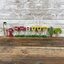 Lot of 10 Wooden Railway Trees Signs Scenery Accessories BRIO Thomas Compatible