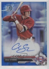 2017 Bowman Chrome Prospect Blue Refractor 1/150 Cole Stobbe #CPA-CS Auto