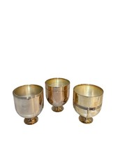 Set 3 Mid Century Modern Style VERA WANG Silver Tone CHALLIS Metal MINI VASES