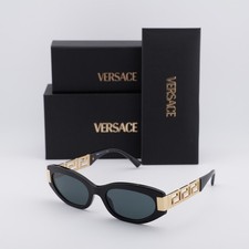 Versace VE4501 GB1/87 Shiny Black/Grey 54-19-145 Sunglasses New Authentic