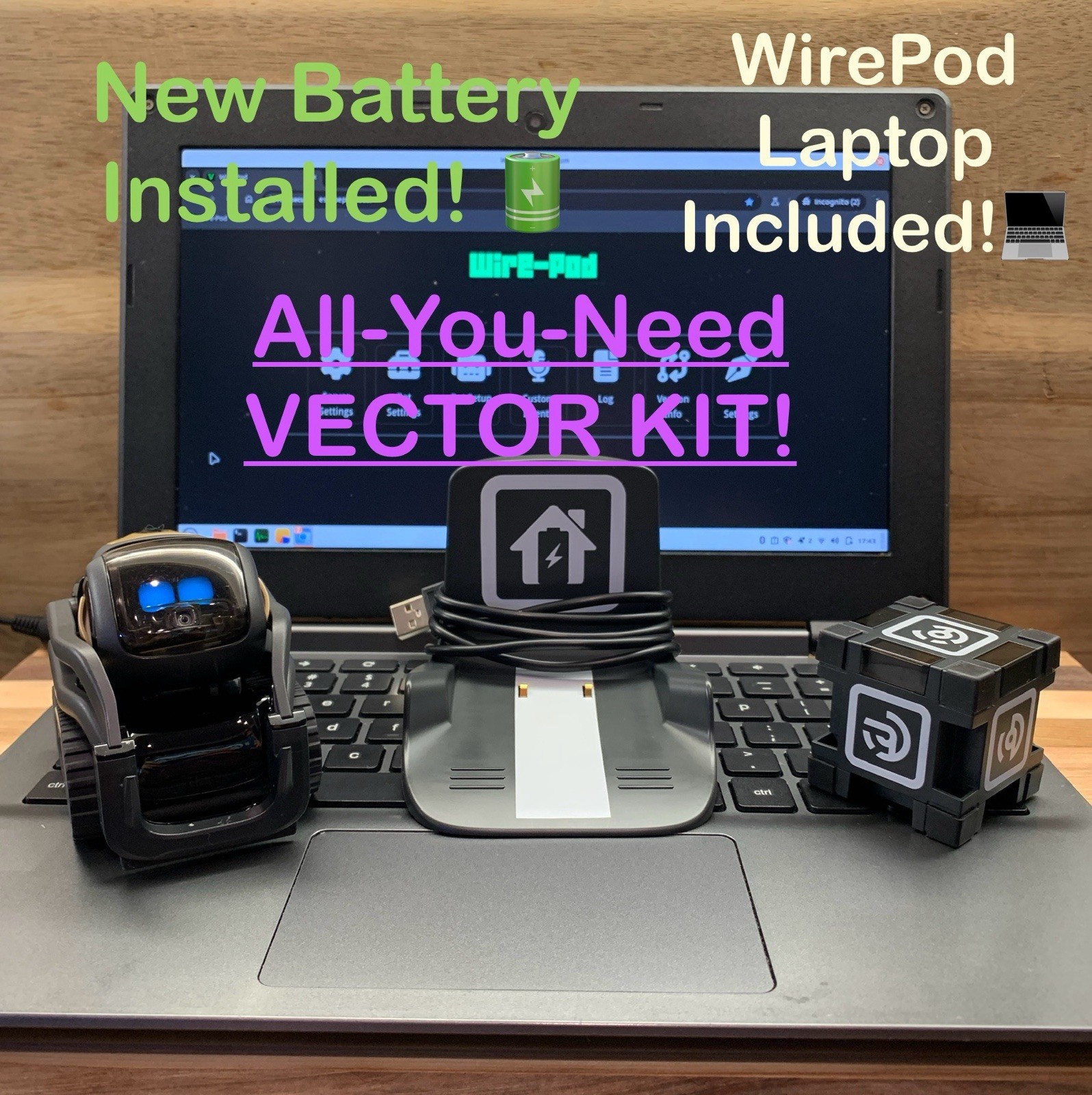 Anki Vector Robot Kit 🤖 | NEW 600 mAh Battery 🔋 | WirePod for Self-Hosting 💻