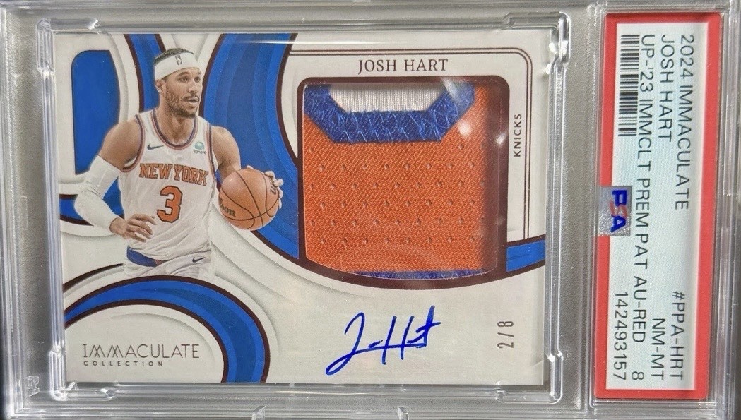 Josh Hart Patch Autograph Immaculate /8 On Card Auto Psa 8 view 3
