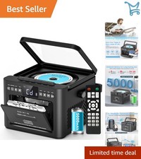 Boombox CD Cassette Player Combo 5000mAh Bluetooth Radio USB AUX Remote