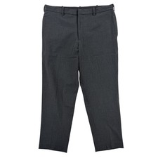 Uniqlo Dress Pants Mens XL 36x28 Gray Slim Fit Stretch Microfiber Office Wear