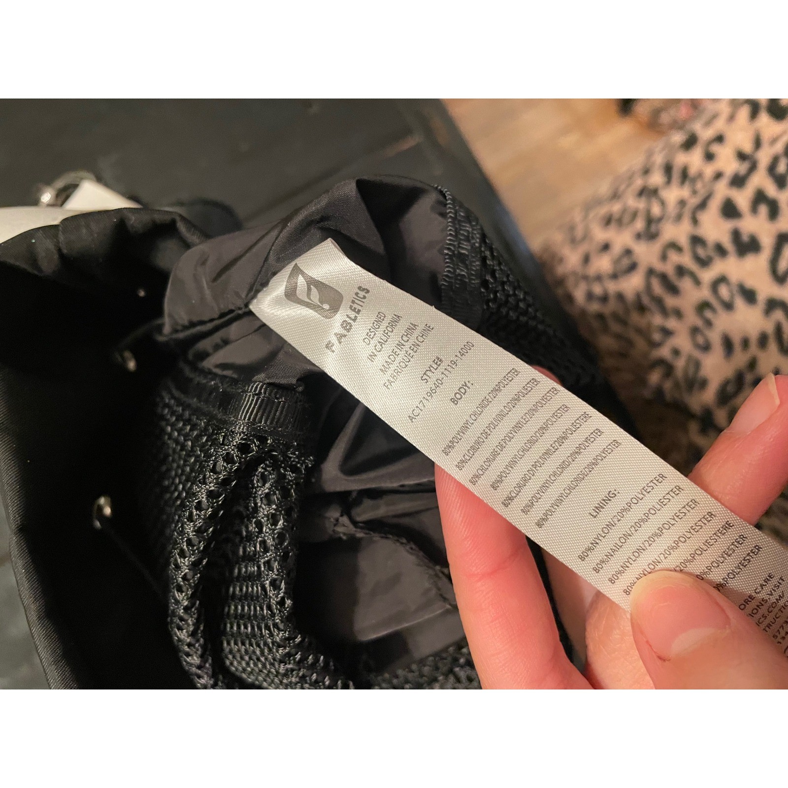 Fabletics White Black Caged Drawstring Bucket Bag… - image 4