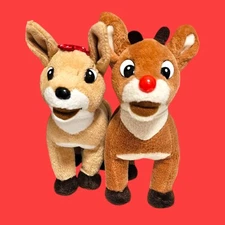 Vintage RUDOLPH & CLARICE (98)  + Yukon Cornelius (99) STUFFINS CVS PLUSH 