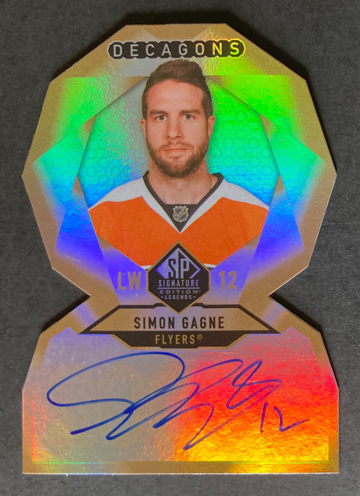 Simon Gagne Autograph 2020-21 SP Signature Edition Decagons Gold #DC-85