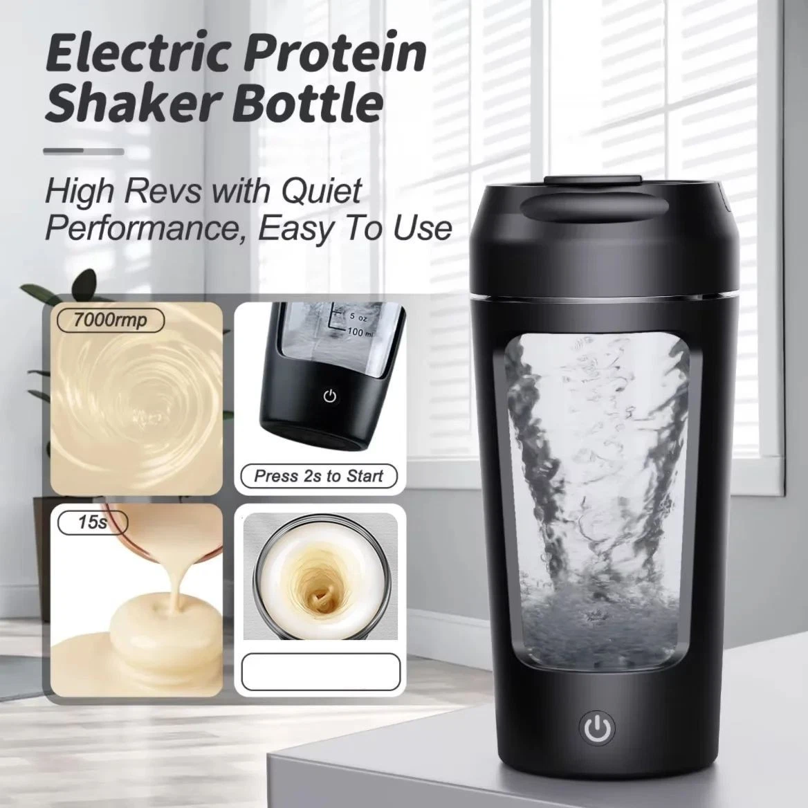 650ml Rechargeable Protein Powder Shaker Portable USB Electric Mixing Cup
Opens in a new window or t
