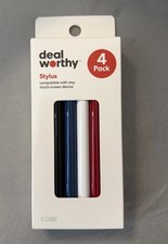 Deal Worthy Stylus Set - Black, Red, Blue, White 4 Pack New in Box