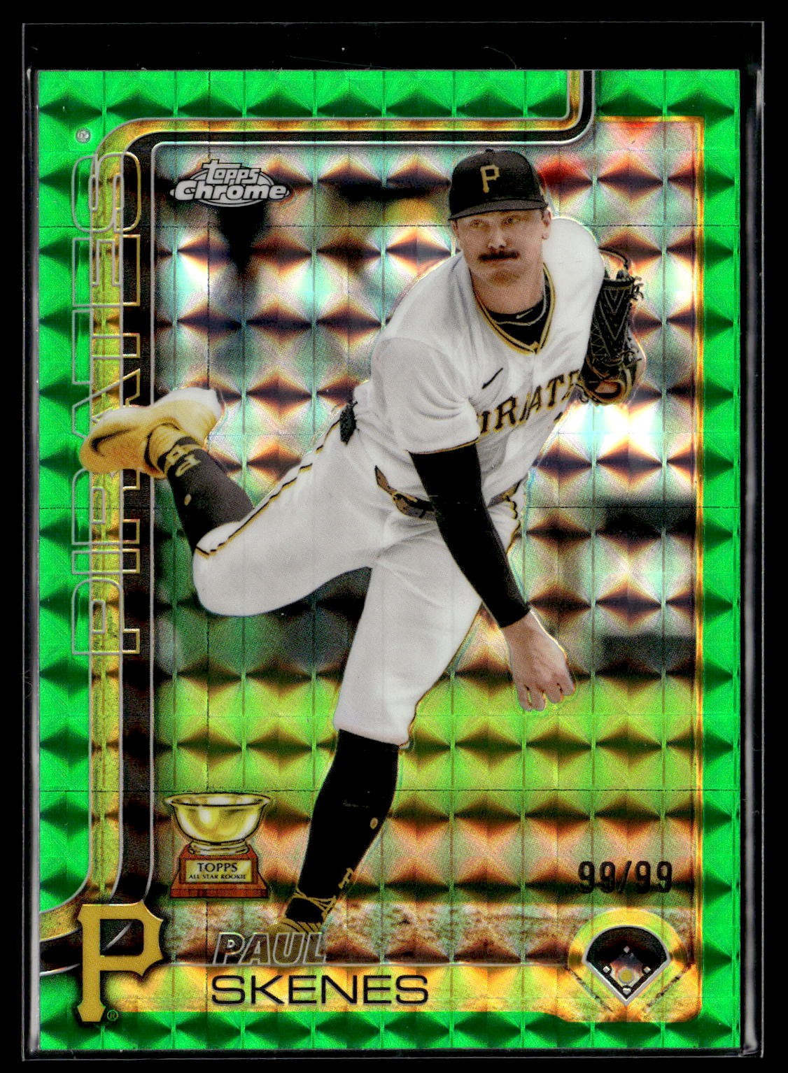 2025 Topps Chrome #300 Paul Skenes Green Geometric Refractors 99/99 B.E.