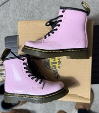 Dr. Martens Toddler 7C Pink Patent Leather Boots Side Zip