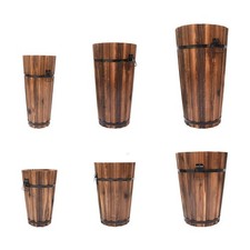 Fioriera a botte in legno con manici ergonomici per interni ed esterni