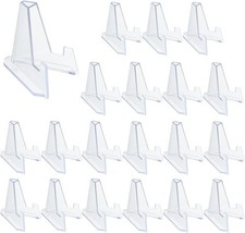 20 Pack Clear Acrylic Mini Easel Display Stands for Coins Art Medals