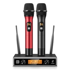 Wireless Microphones System, 2 15 Channel Metal Professional UHF Cordless Dyn...