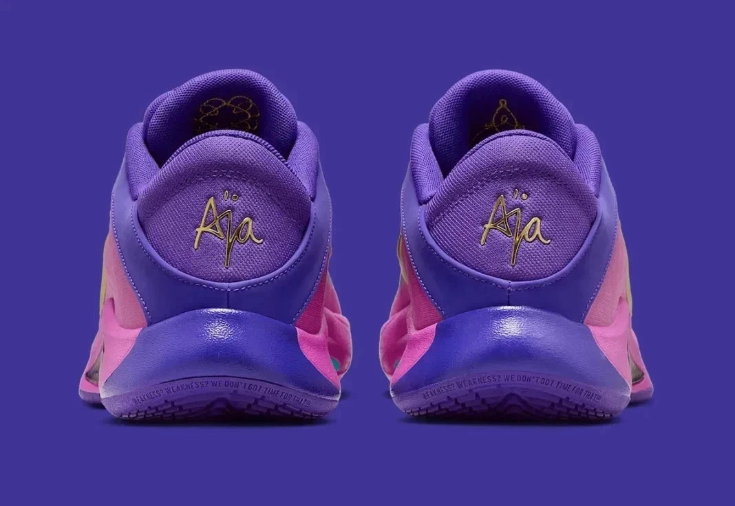 Nike A'One A'ja Wilson Purple Gold Shoes Basketball FZ8605-500