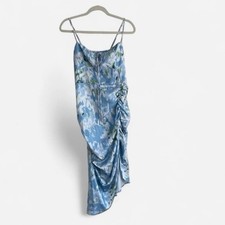 Cider Slip Dress Satin Corset Bustier Asymmetrical Summer Sleeveless Dress Large
