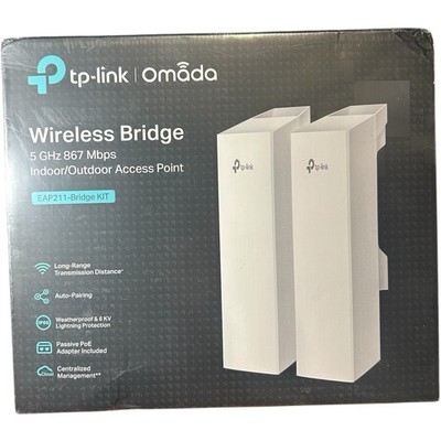 TP-Link EAP211-Bridge KIT Single Band IEEE 802.11 ac 867 Mbit/s Wireless SEALED