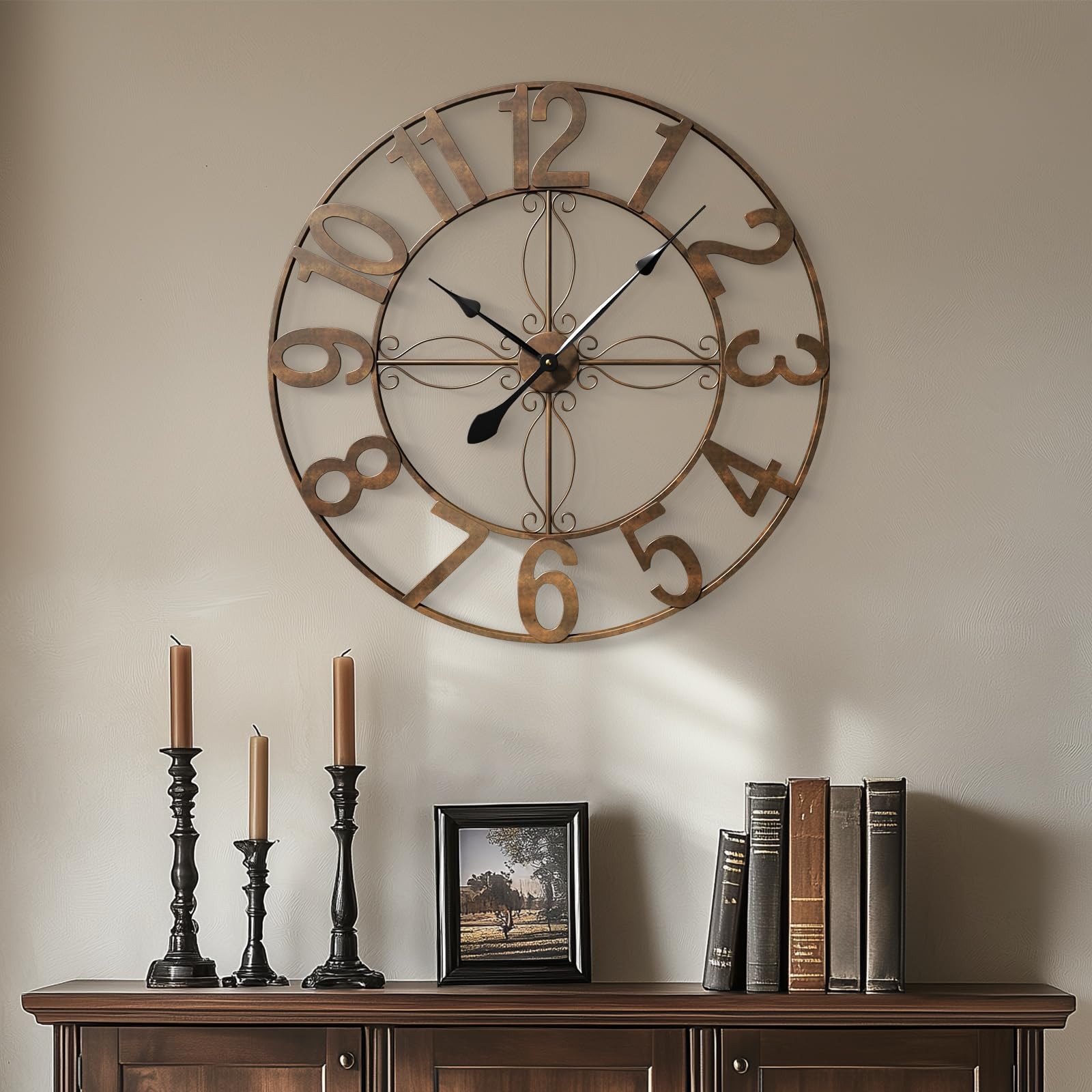 30 Inch Wall Clock, Large Decorative Wall Clock for Living R