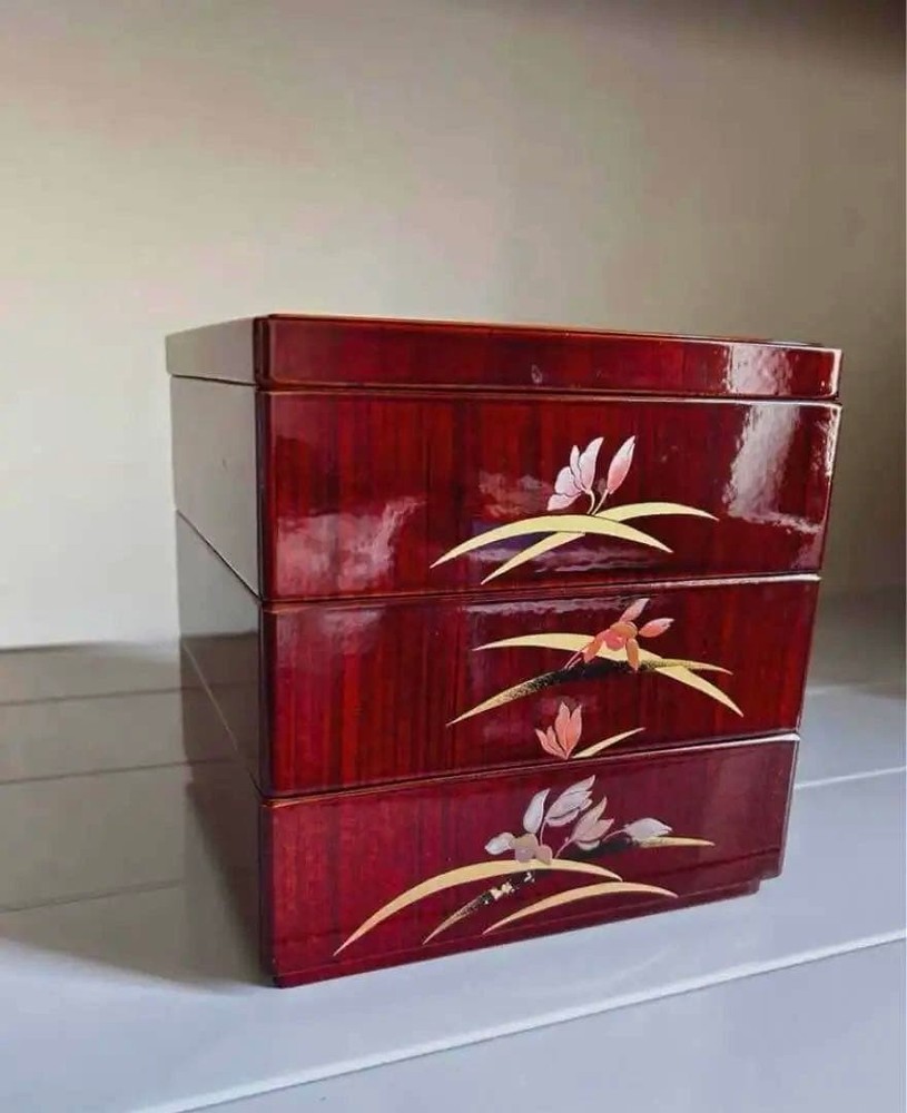 Jubako Bento Box Japanese heavy box lacquerware Sone crafts 5 cm New Year's gift