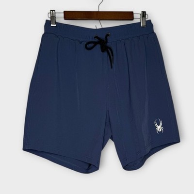 Spyder Men's Volley 7'' Lined Swim Shorts Trunks UV Protection Blue Small