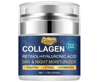 Djayna Collagen Retinol Hyaluronic Acid Day & Night Moisturizer 1.764 oz/50g