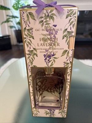NEW IN BOX GC FRAGRANCE FRENCH LAVENDER  DIFFUSERw/ 12 Rattan Sticks  7 FL OZ
