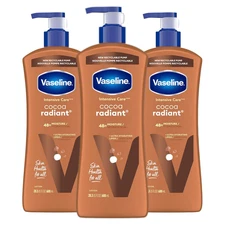 Vaseline Intensive Care Body Lotion Cocoa Radiant 3 count for Dry Skin Lotion Ma